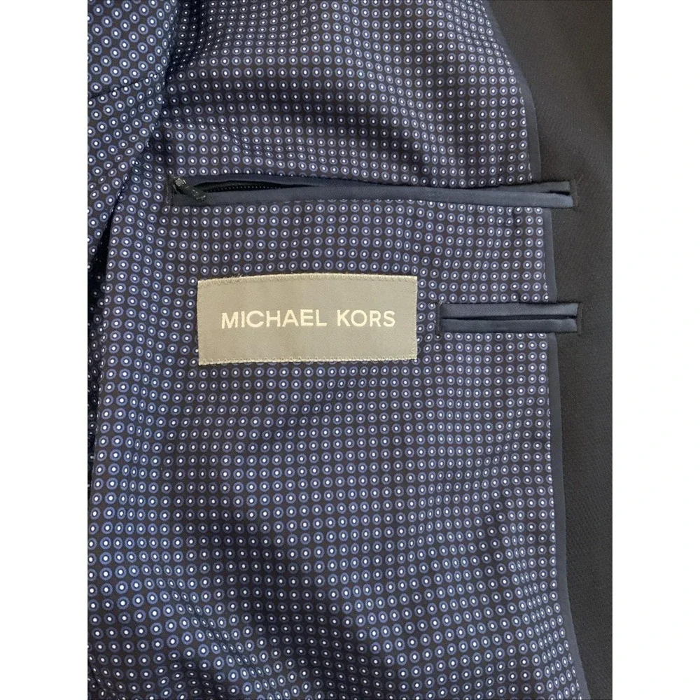 Michael Kors Rn 90736 38l Navy Suit Coat Multiple Interior Pockets